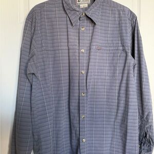 Columbia Men's Blue/Gray Casual Button Down Shirt - Size XL